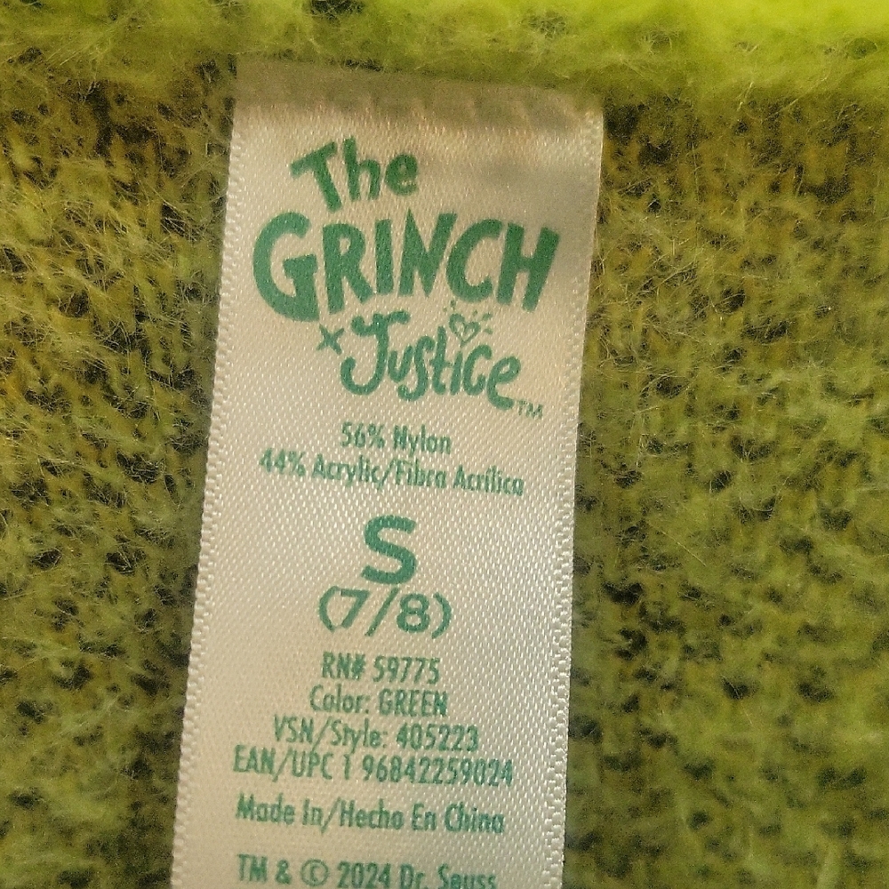 Justice Grinch Knit Sweater in Green - Picture 2 of 5